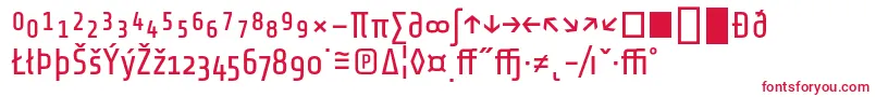 フォントShareTechexp – 白い背景に赤い文字