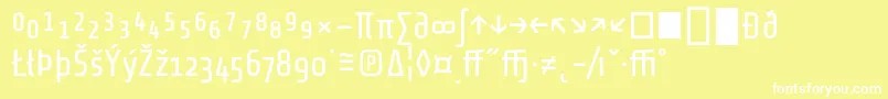 Шрифт ShareTechexp – белые шрифты на жёлтом фоне