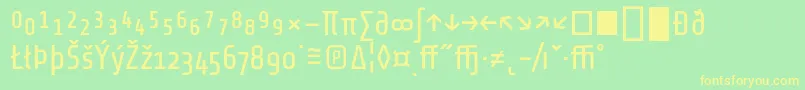 ShareTechexp-Schriftart – Gelbe Schriften auf grünem Hintergrund