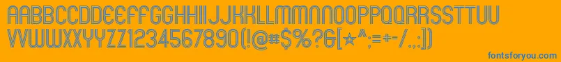 MexcellentRg-Schriftart – Blaue Schriften auf orangefarbenem Hintergrund