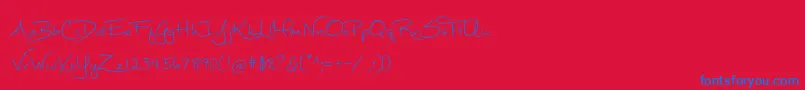 Mathilde-fontti – siniset fontit punaisella taustalla