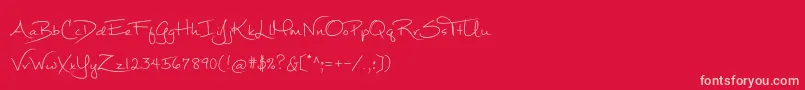 Mathilde Font – Pink Fonts on Red Background