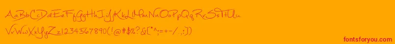 Mathilde Font – Red Fonts on Orange Background
