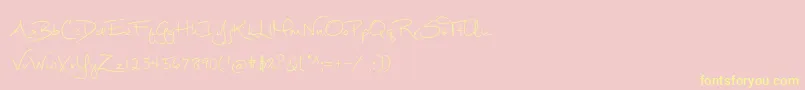 Mathilde Font – Yellow Fonts on Pink Background