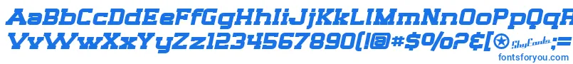 フォントSfBigWhiskeyExtendedBold – 白い背景に青い文字