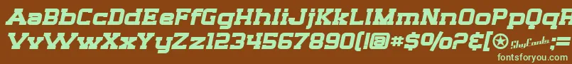 SfBigWhiskeyExtendedBold Font – Green Fonts on Brown Background