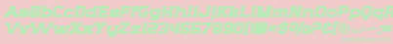 SfBigWhiskeyExtendedBold-Schriftart – Grüne Schriften auf rosa Hintergrund