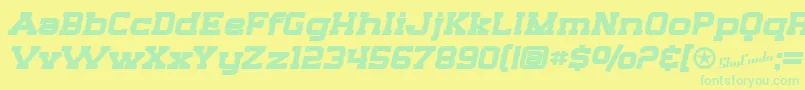 SfBigWhiskeyExtendedBold Font – Green Fonts on Yellow Background