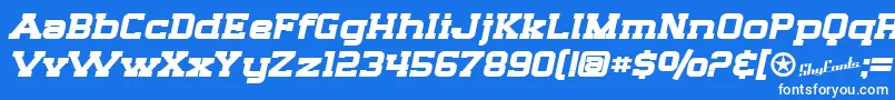 Шрифт SfBigWhiskeyExtendedBold – белые шрифты на синем фоне