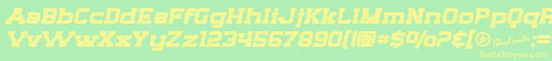 SfBigWhiskeyExtendedBold Font – Yellow Fonts on Green Background