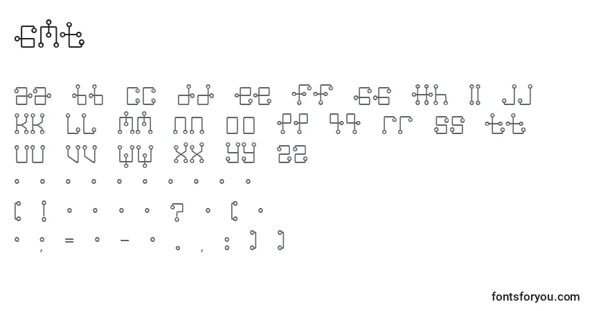 Fuente Gmt - alfabeto, números, caracteres especiales