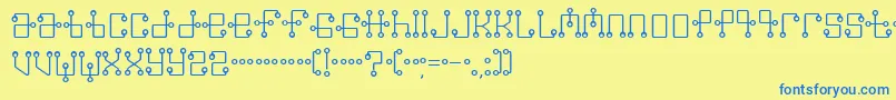 フォントGmt – 青い文字が黄色の背景にあります。