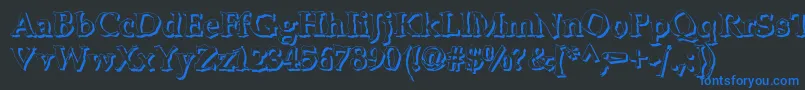 BonkersShadow Font – Blue Fonts on Black Background