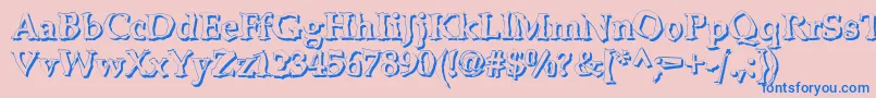 BonkersShadow Font – Blue Fonts on Pink Background