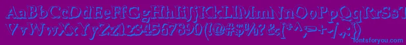 BonkersShadow Font – Blue Fonts on Purple Background