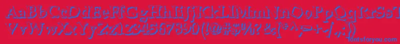 BonkersShadow-fontti – siniset fontit punaisella taustalla