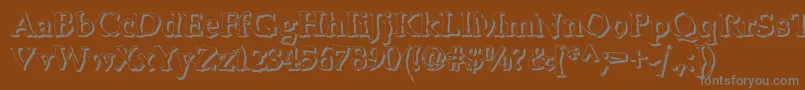 BonkersShadow-Schriftart – Graue Schriften auf braunem Hintergrund