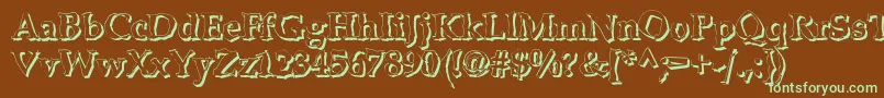 BonkersShadow Font – Green Fonts on Brown Background