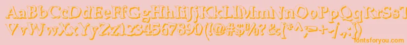 BonkersShadow-Schriftart – Orangefarbene Schriften auf rosa Hintergrund