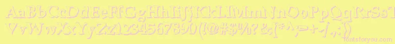 BonkersShadow Font – Pink Fonts on Yellow Background