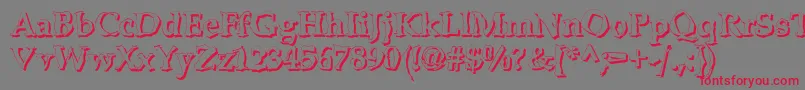 Fonte BonkersShadow – fontes vermelhas em um fundo cinza