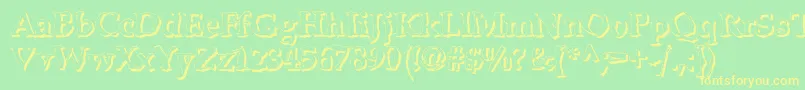 BonkersShadow Font – Yellow Fonts on Green Background