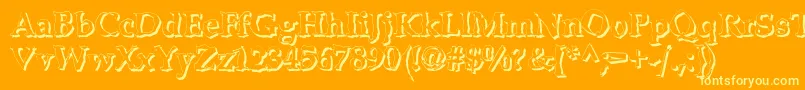 fuente BonkersShadow – Fuentes Amarillas Sobre Fondo Naranja