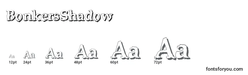 BonkersShadow Font Sizes