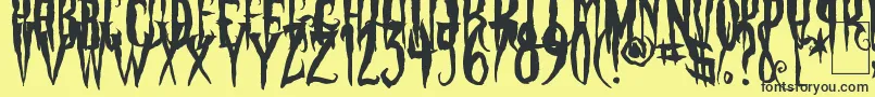 PhantomFingers Font – Black Fonts on Yellow Background