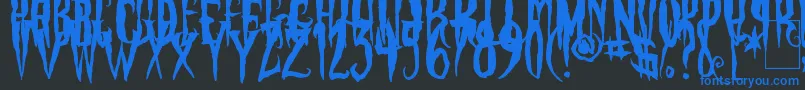PhantomFingers Font – Blue Fonts on Black Background