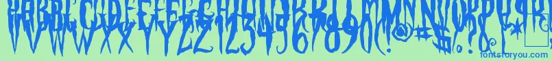 PhantomFingers Font – Blue Fonts on Green Background