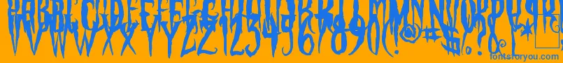 PhantomFingers Font – Blue Fonts on Orange Background