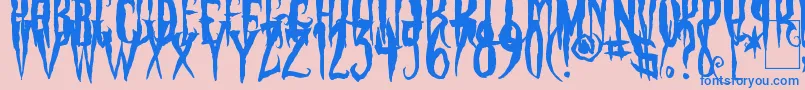 PhantomFingers Font – Blue Fonts on Pink Background