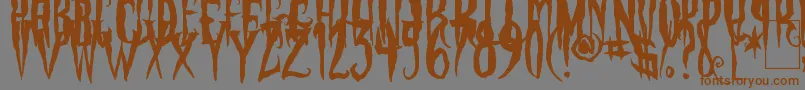 Więcej informacji o czcionce PhantomFingers Czcionka PhantomFingers – brązowe czcionki na szarym tle