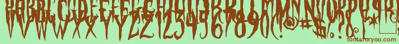 PhantomFingers Font – Brown Fonts on Green Background