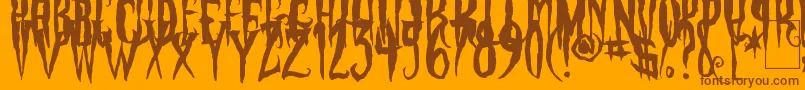 PhantomFingers Font – Brown Fonts on Orange Background