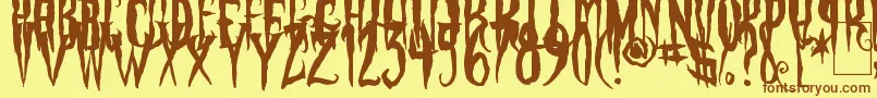 PhantomFingers Font – Brown Fonts on Yellow Background
