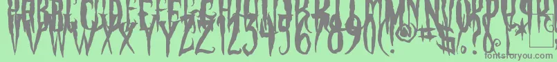 PhantomFingers Font – Gray Fonts on Green Background