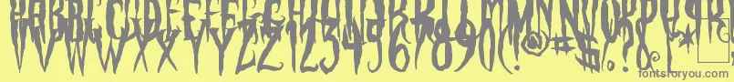 PhantomFingers Font – Gray Fonts on Yellow Background