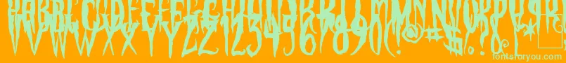 PhantomFingers Font – Green Fonts on Orange Background