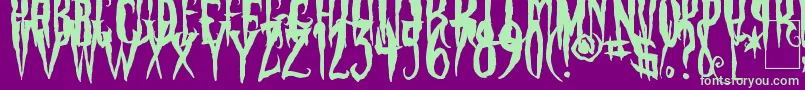 PhantomFingers Font – Green Fonts on Purple Background