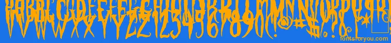 Police PhantomFingers – polices orange sur fond bleu