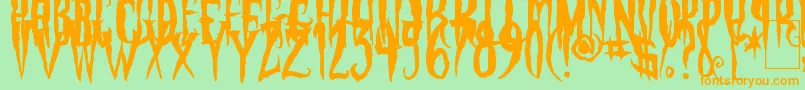 PhantomFingers Font – Orange Fonts on Green Background