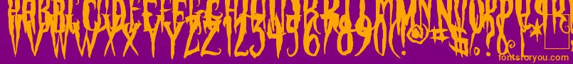 PhantomFingers Font – Orange Fonts on Purple Background