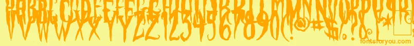 PhantomFingers Font – Orange Fonts on Yellow Background