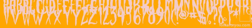 PhantomFingers Font – Pink Fonts on Orange Background