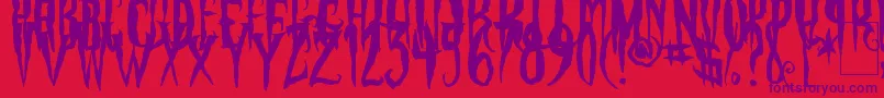 PhantomFingers Font – Purple Fonts on Red Background