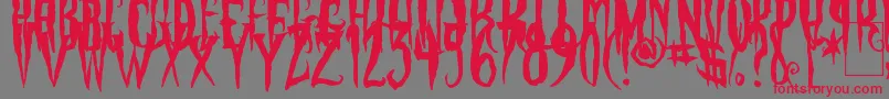 PhantomFingers Font – Red Fonts on Gray Background