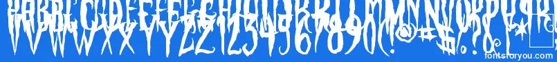 PhantomFingers Font – White Fonts on Blue Background