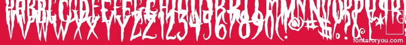 PhantomFingers Font – White Fonts on Red Background